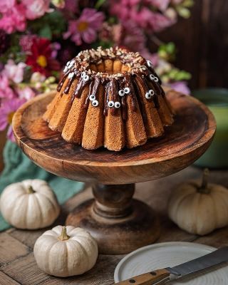 Halloweenska Pekanovo-jablčná bábovka 🍎 Keď sa vonku ochladí, nie je nič lepšie ako teplo z rúry a vôňa jabĺk s pekanovými...